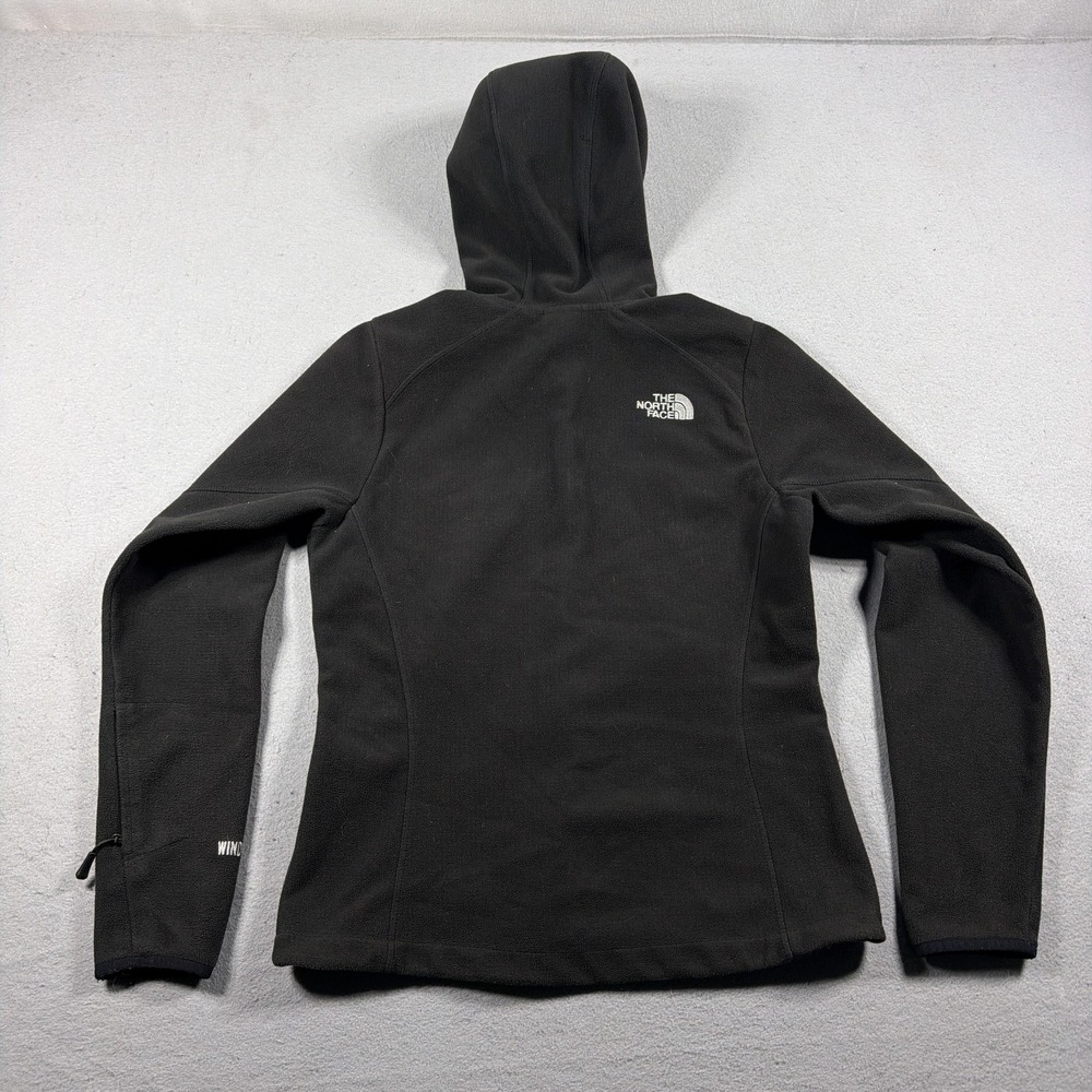 North Face Jacket Womens Medium Black WindWall Fleece Hooded Full Zip Outdoor - Picture 8 of 9